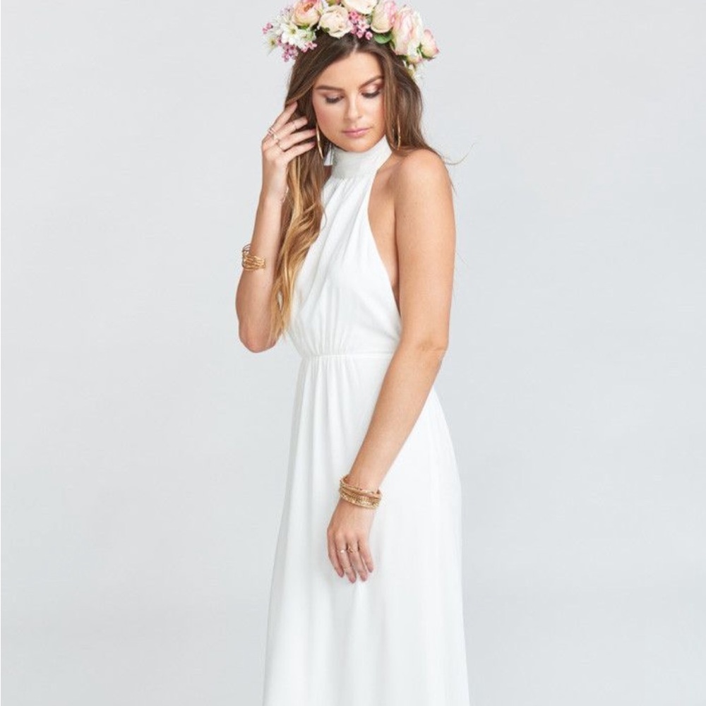 Show Me Your Mumu Collette Maxi Dress in Wedding Cake Chiffon